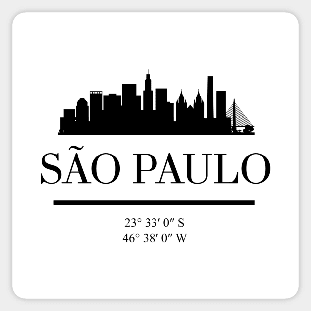 SAO PAULO BRAZIL BLACK SILHOUETTE SKYLINE ART Sticker by deificusArt